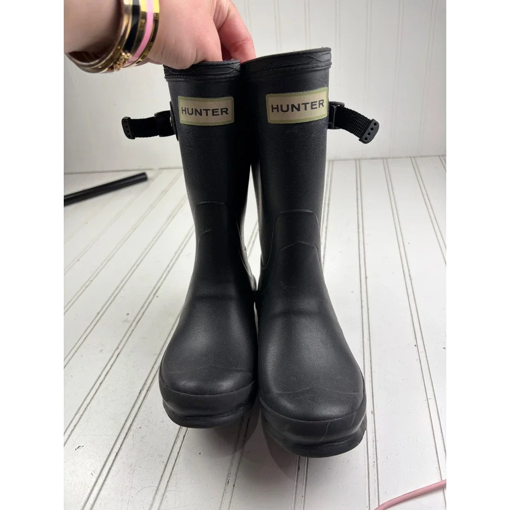 Hunter Original Black Norris Field Waterproof Rubber Rain Boots Kids Size 13/1